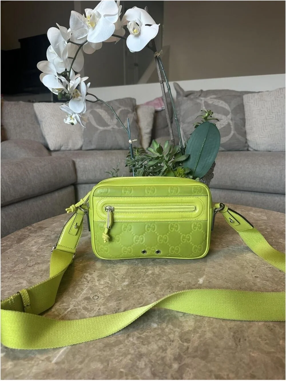 Gucci Edge green crossbody men bag